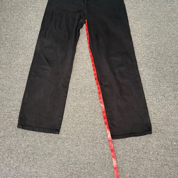 Levi’s Premium Denim Ribcage Straight Ankle Jeans Black Size 27 Button Fly - Picture 8 of 10